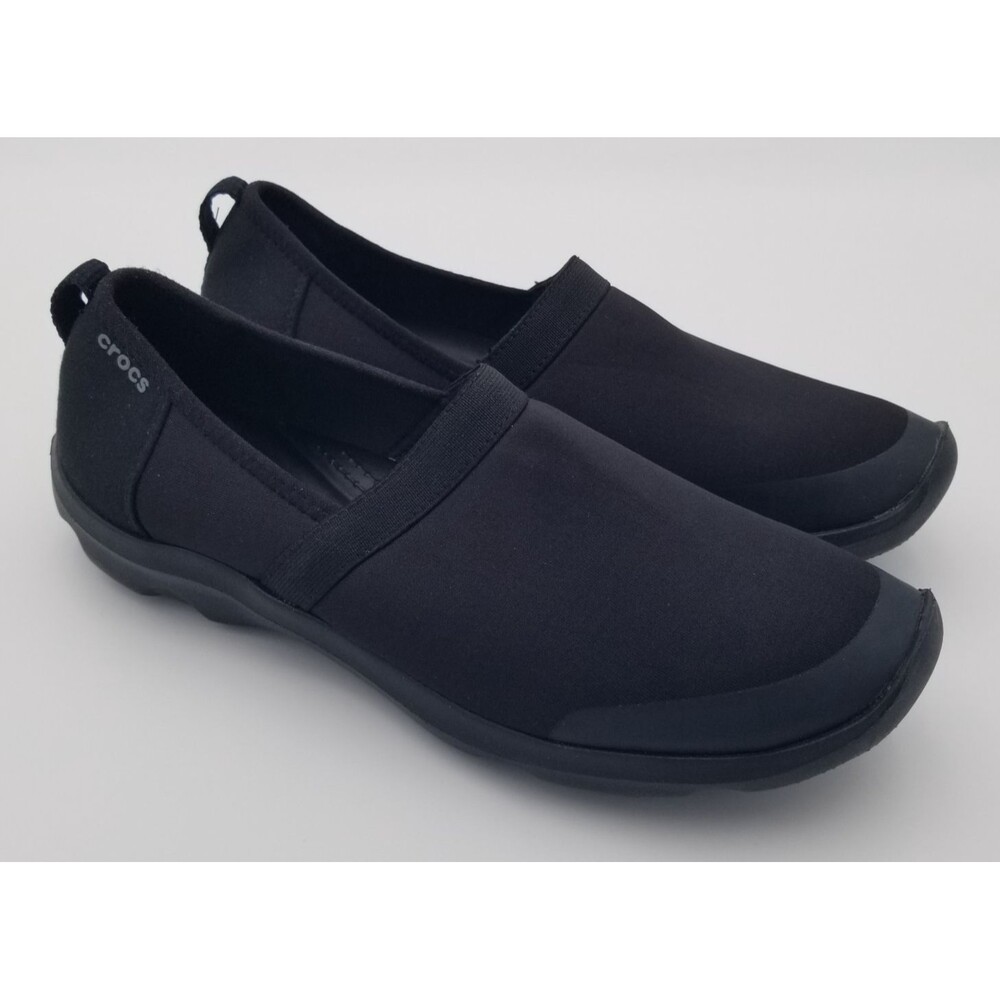 NWOT Crocs Duet Busy Day 2.0 Satya A-Line Slip-Ons Black 201884-060 Women's Sz 9